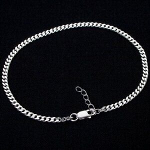 Chic Italian 925 Sterling Silver 3mm Anklet with Extender - Stamped ITALY